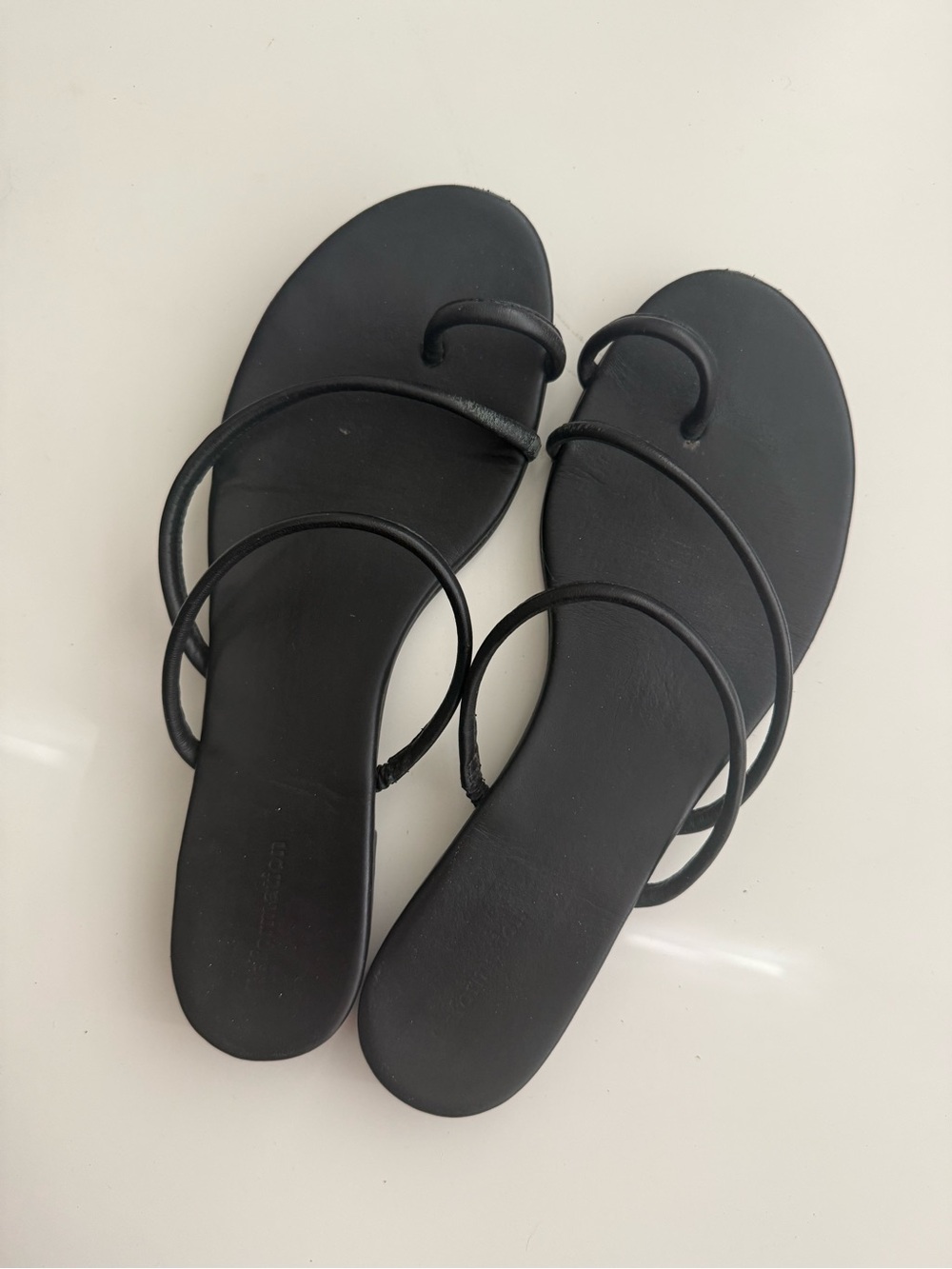 Reformation Ludo Toe Black Multi-Strap Slide Sandals